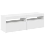 vidaXL Meubles TV avec lumières LED 2 Pièces Blanc 60x35x40 cm