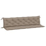 vidaXL Coussins de banc jardin lot de 2 taupe 200x50x7 cm tissu Oxford