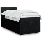 vidaXL Sommier à lattes de lit avec matelas Noir 90x190 cm Tissu