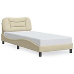 vidaXL Cadre de lit avec lumières LED crème 80x200 cm tissu