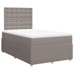 vidaXL Sommier à lattes de lit avec matelas taupe 120x190 cm tissu