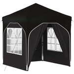 vidaXL Tente de fête pop-up 192 x 192 x 245 cm Noir