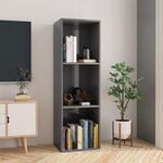 vidaXL Bibliothèque/Meuble TV Gris brillant Bois d’ingénierie