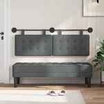 vidaXL Tête de lit suspendue Gris foncé Tissu
