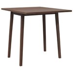vidaXL Table à manger marron bois massif et caoutchouc