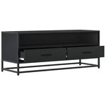 vidaXL Meuble TV noir 100x34 5x40 cm bois d'ingénierie et métal