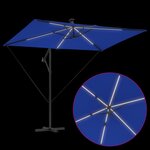 vidaXL Parasol banane à mât déporté Bleu 294 x 200 x 254 cm