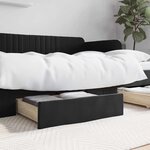 vidaXL Tiroirs de lit 2 Pièces noir bois d'ingénierie et velours