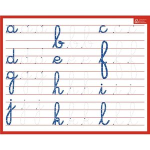 Ardoise effaçable à sec avec minuscules cursives 21 x 26 5 cm