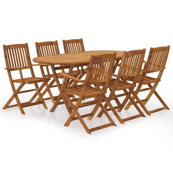 vidaXL Ensemble à manger de jardin pliable 7 Pièces bois d'acacia solide