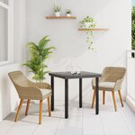 vidaXL Ensemble de salle à manger de jardin 3 pièces en rotin polybeige