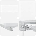 vidaXL Cadre d'auvent Blanc 350 x 200 cm Polyester avec revêtement PU
