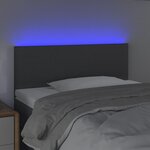 vidaXL Tête de lit à LED Gris foncé 100x5x78/88 cm Tissu