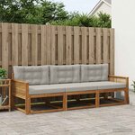 vidaXL Ensemble de canapés d'extérieur 3 Pièces Naturel et Gris clair
