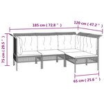 vidaXL Salon de jardin 13 Pièces avec coussins Gris Résine tressée