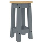 vidaXL Tabourets de bar lot de 2 gris bois massif de pin