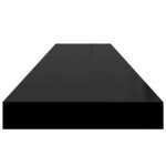 vidaXL Étagère murale flottante Noir brillant 120x23 5x3 8 cm MDF
