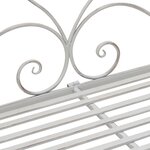 vidaXL Banc Blanc Métal 121 x 48 x 200 cm Incrustations décoratives