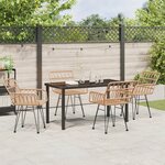 vidaXL Ensemble de Dîner de Jardin 5 Pièces en Poly Rattan Marron