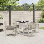 vidaXL Ensemble de salle à manger pour jardin 5 Pièces Gris Poly rotin