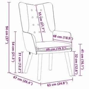 vidaXL fauteuil Gris foncé 63 x 67 x 94 cm Velours