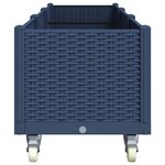 vidaXL Jardinière à roulettes bleu gris 240x50x54 cm PP