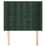 vidaXL Tête de lit avec oreilles Vert foncé 103x16x118/128 cm Velours