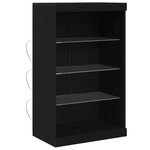 vidaXL Buffet LED Chêne noir 60 5 x 37 x 100 cm Bois d'ingénierie