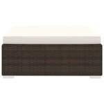 vidaXL Repose-pied sectionnel 1 pc avec coussin Résine tressée Marron
