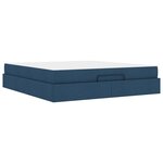 vidaXL Cadre de lit avec matelas avec matelas 2 Pièces Bleu tissu