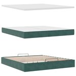 vidaXL Cadre de lit ottoman avec matelas vert foncé 200x200 cm velours