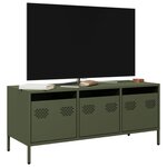 vidaXL Meuble TV vert olive 101 5x39x43 5 cm acier laminé à froid