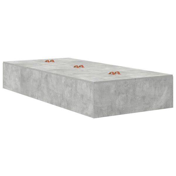 vidaXL Cadre de lit avec rangement Gris béton 90 x 190 cm