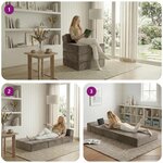 vidaXL Canapé-lit pliable Gris clair 200 x 70 x 15 cm Velours