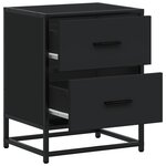 vidaXL Tables de chevet 2 Pièces noir 40x31x50 cm bois d'ingénierie