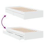 vidaXL Cadre de lit avec tiroirs sans matelas blanc 75x190 cm