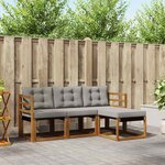 vidaXL Ensemble de canapés d'extérieur 4 pc Gris Naturel et Clair