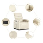 vidaXL Fauteuil inclinable en similicuir crème