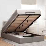 vidaXL Cadre de lit ottoman avec matelas taupe 120x200 cm tissu