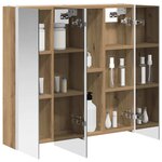 vidaXL Armoire Miroir de Salle de Bain avec étagère Chêne artisan