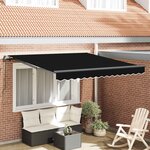 vidaXL Auvent Rétractable Noir 300 x 250 cm Polyester et Acier