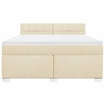 vidaXL Sommier à lattes de lit avec matelas Crème 180x200 cm Tissu
