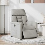 vidaXL Fauteuil inclinable électrique gris clair tissu microfibre