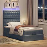 vidaXL Cadre de lit ottoman et matelas gris foncé 90x200 cm velours