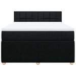 vidaXL Sommier à lattes de lit avec matelas Noir 160x200 cm Tissu