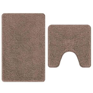 vidaXL Tapis de bain 2 Pièces Marron 50 x 50 cm Polypropylène