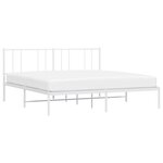 vidaXL Cadre de lit métal sans matelas et tête de lit blanc 200x200 cm