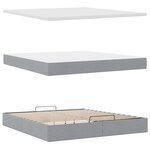 VidaXL Cadre de lit ottoman et matelas gris clair 160x200cm tissu