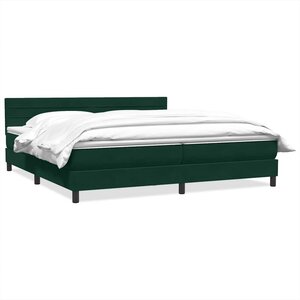 vidaXL Sommier à lattes de lit et matelas vert foncé 180x220cm velours