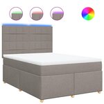 vidaXL Sommier à lattes de lit avec matelas Taupe 140x190 cm Tissu